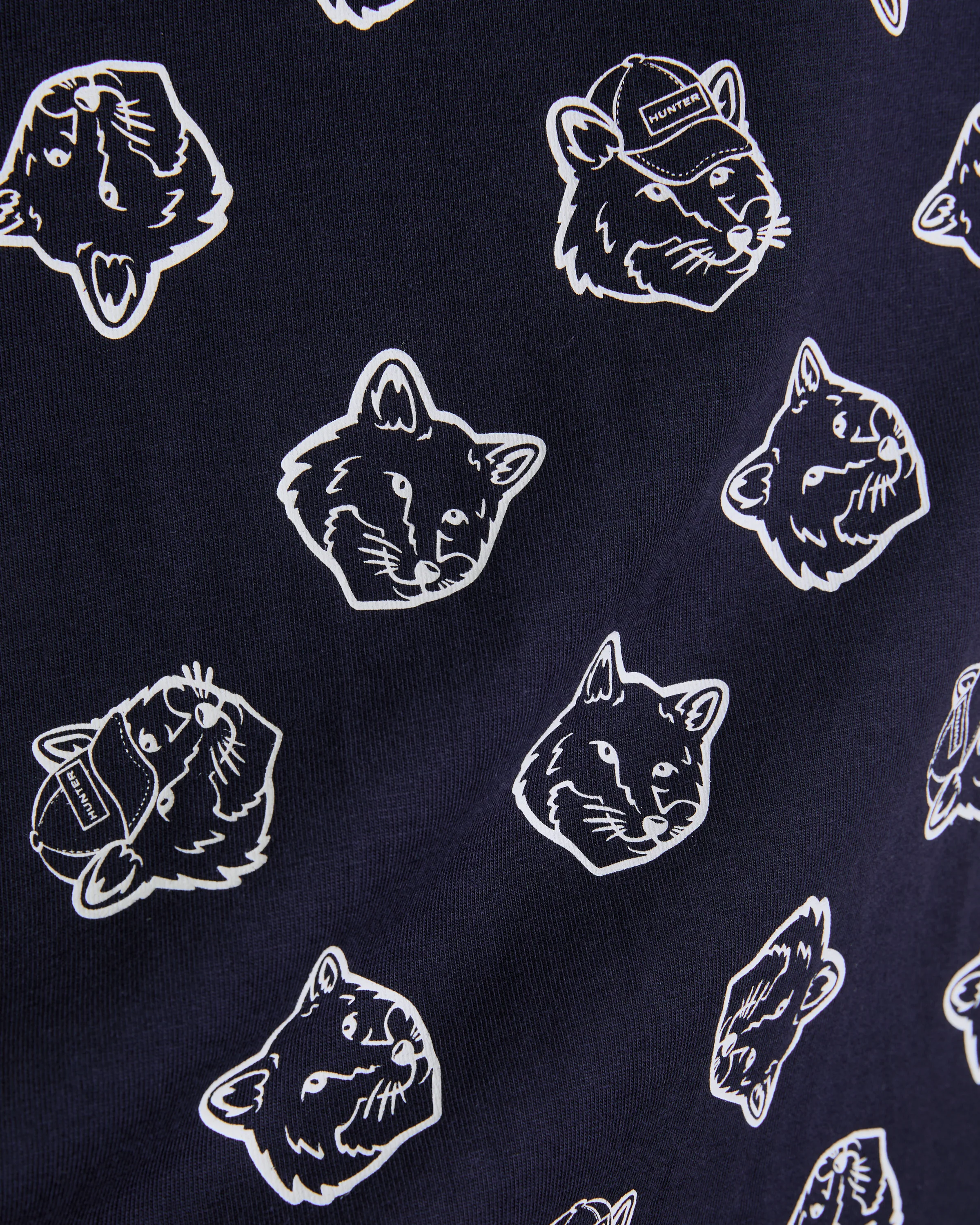 Maison Kitsune X Hunter Kids Fox Head Tee Night Sky White - Image 3