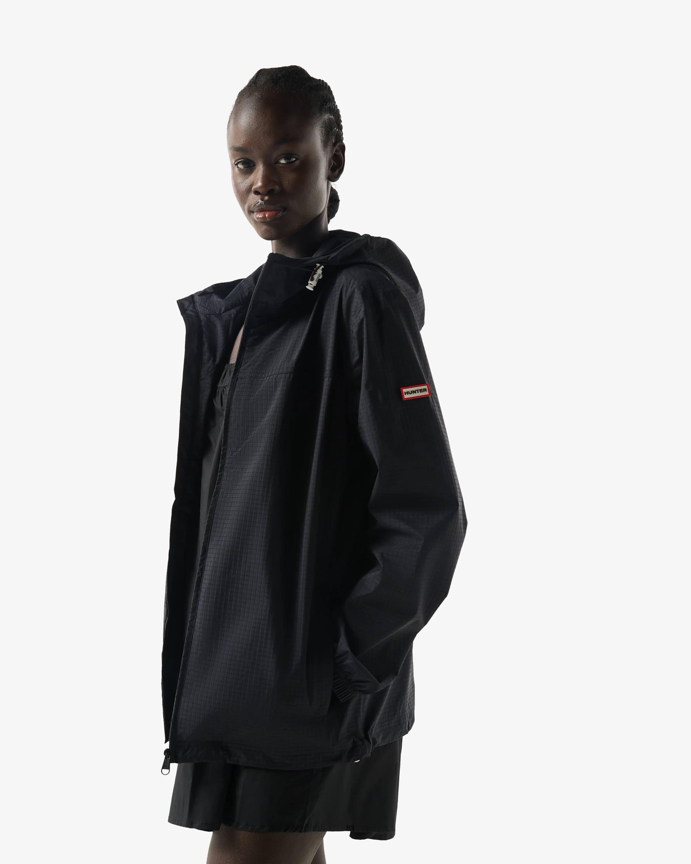 Unisex Packable Rain Jacket Black - Image 4