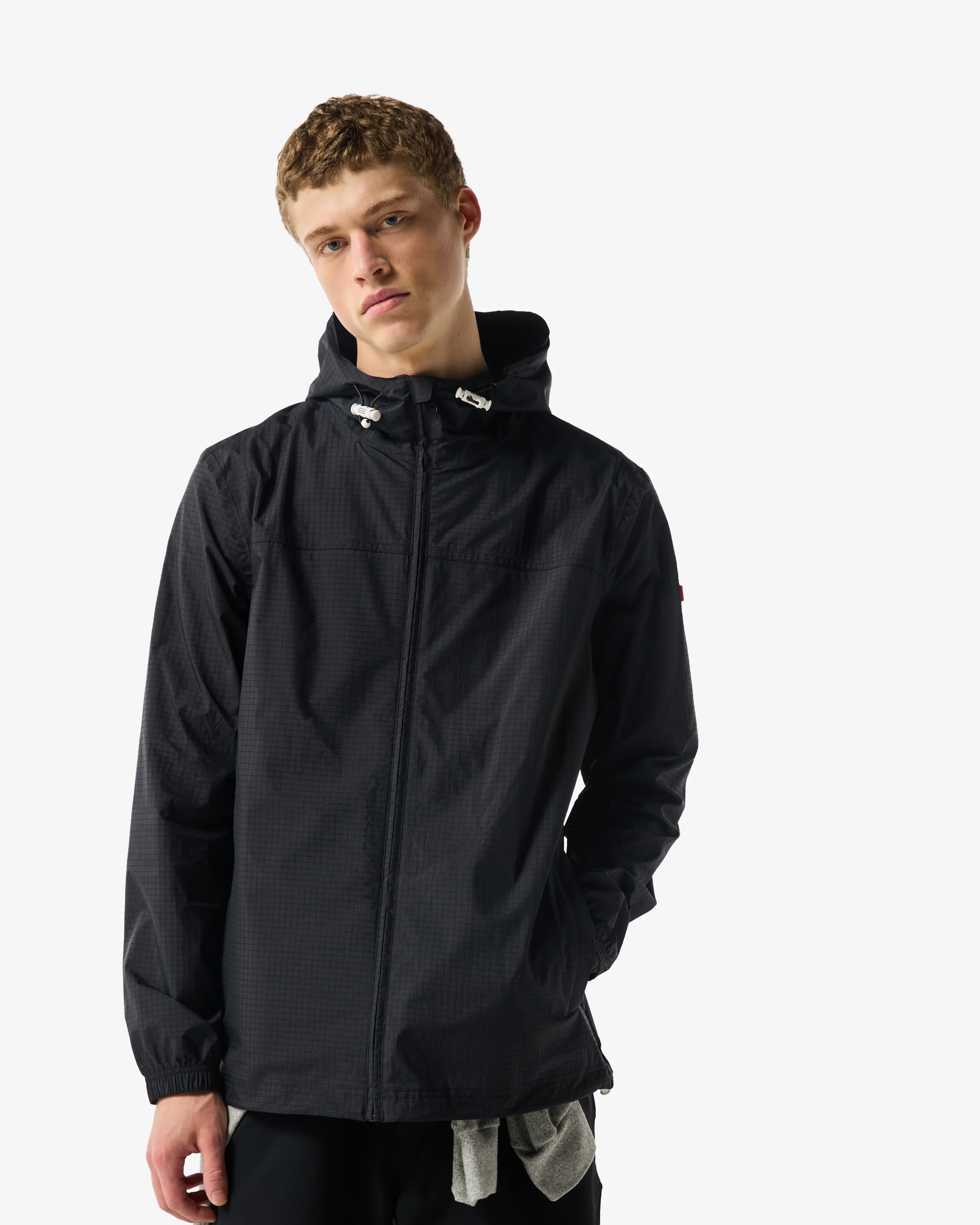Unisex Packable Rain Jacket Black - Image 5
