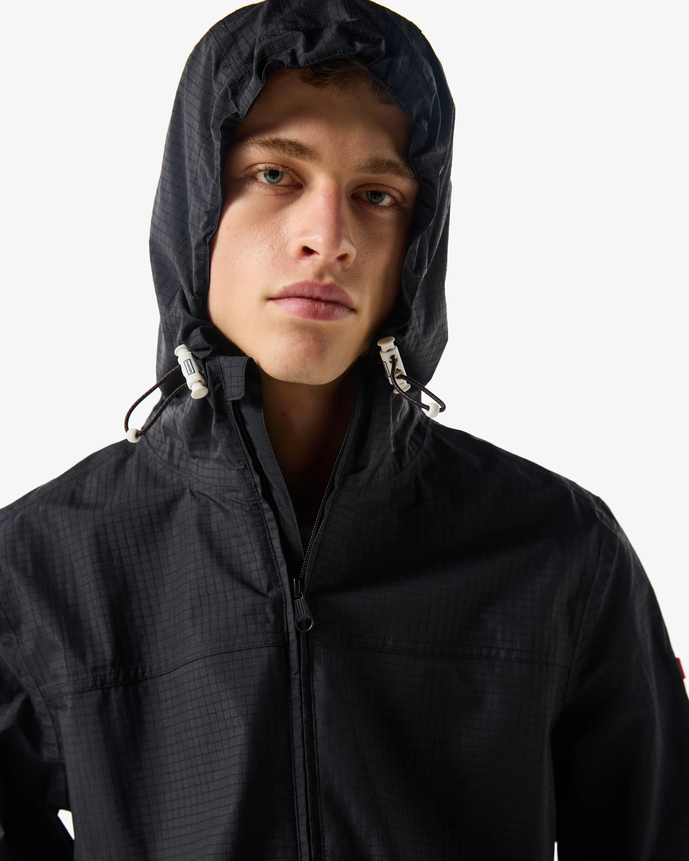 Unisex Packable Rain Jacket Black - Image 8