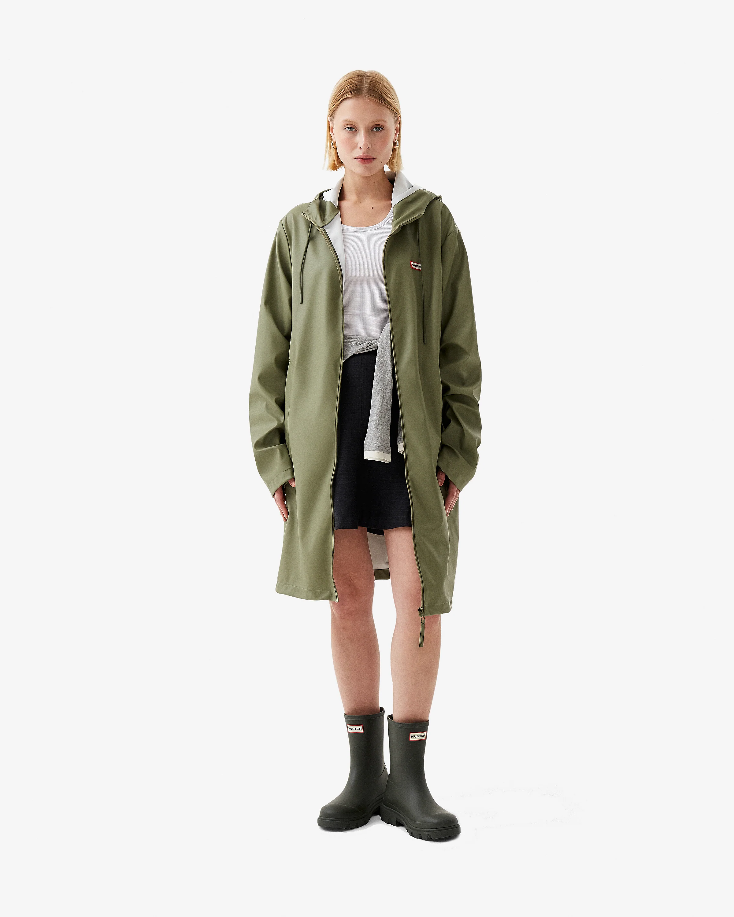 Unisex Downpour Andrea Rain Coat Deep Lichen Green - Image 3