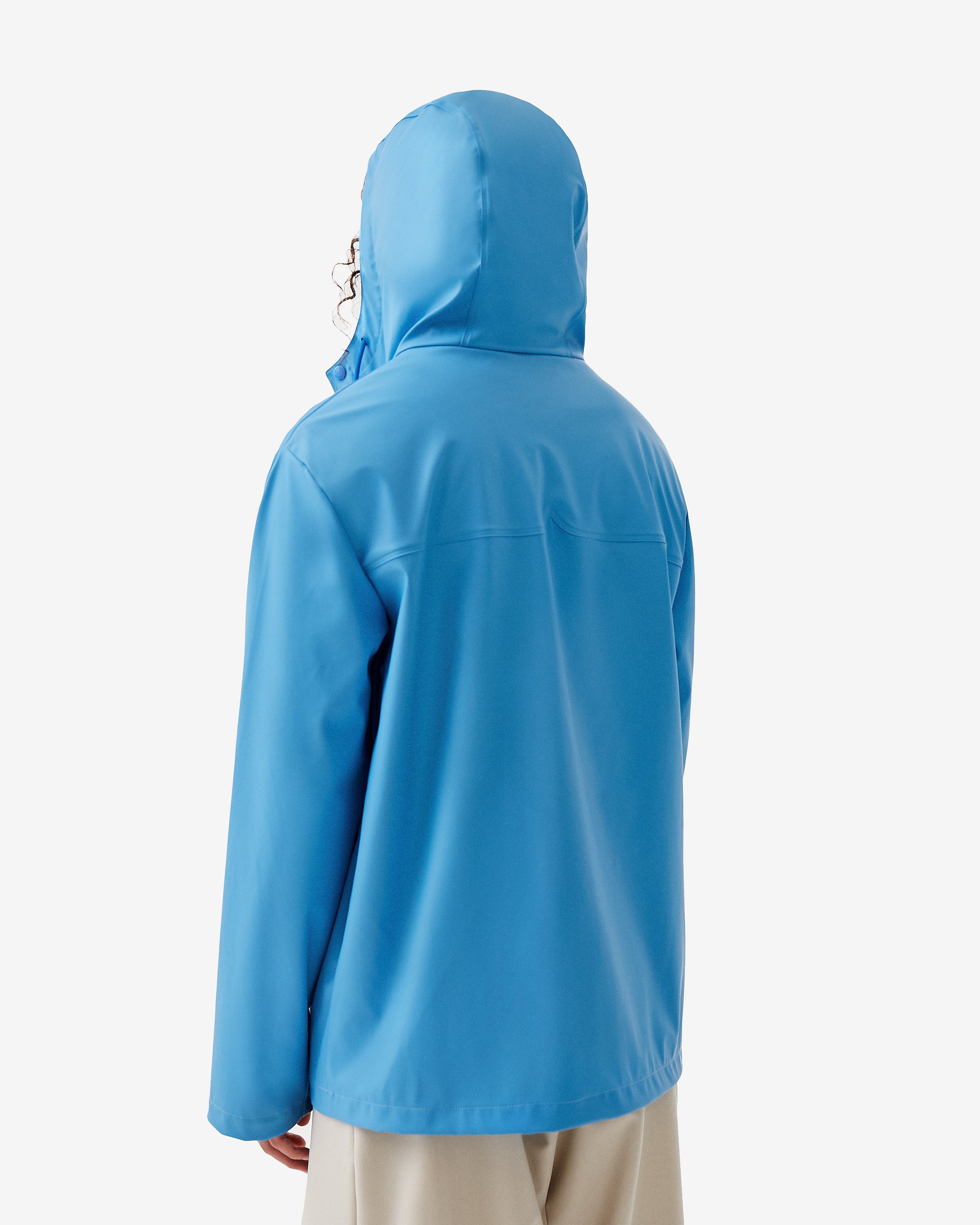 Unisex Downpour Izzy Hooded Rain Jacket Azur Blue - Image 3