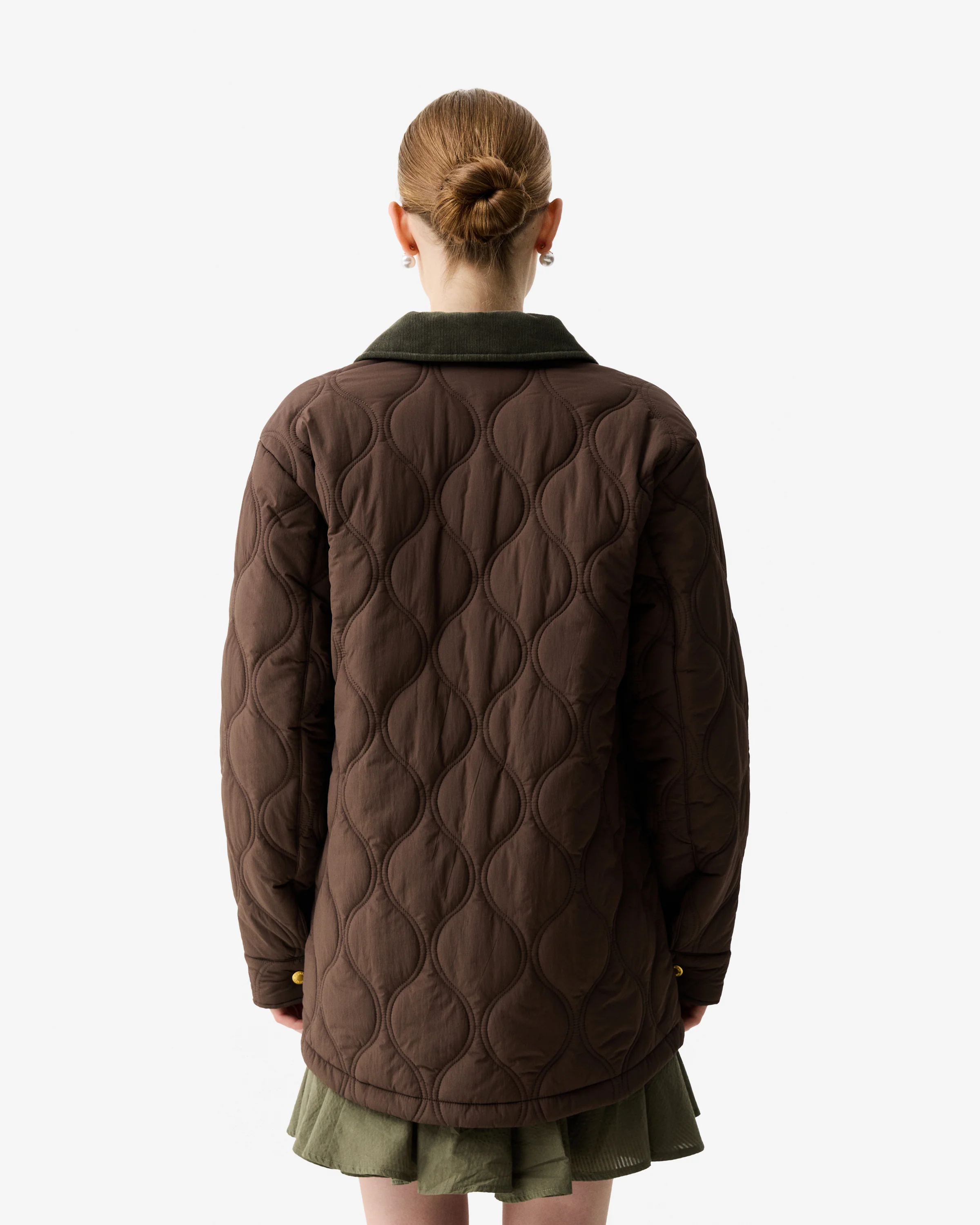 Witton Quilted Shacket Chocolate Brown - Image 3