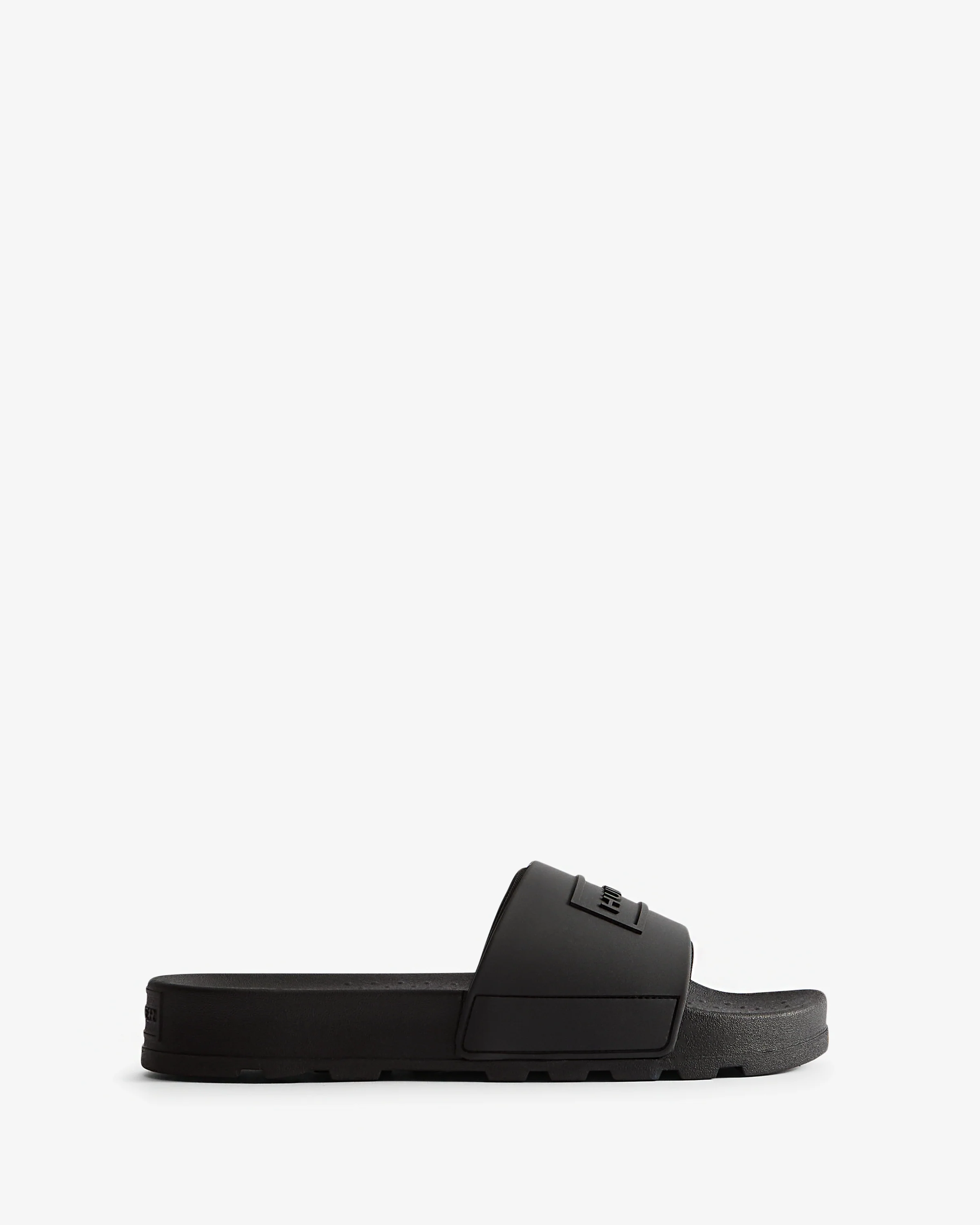 Womens Embossed Silicone Slider Black - Image 4