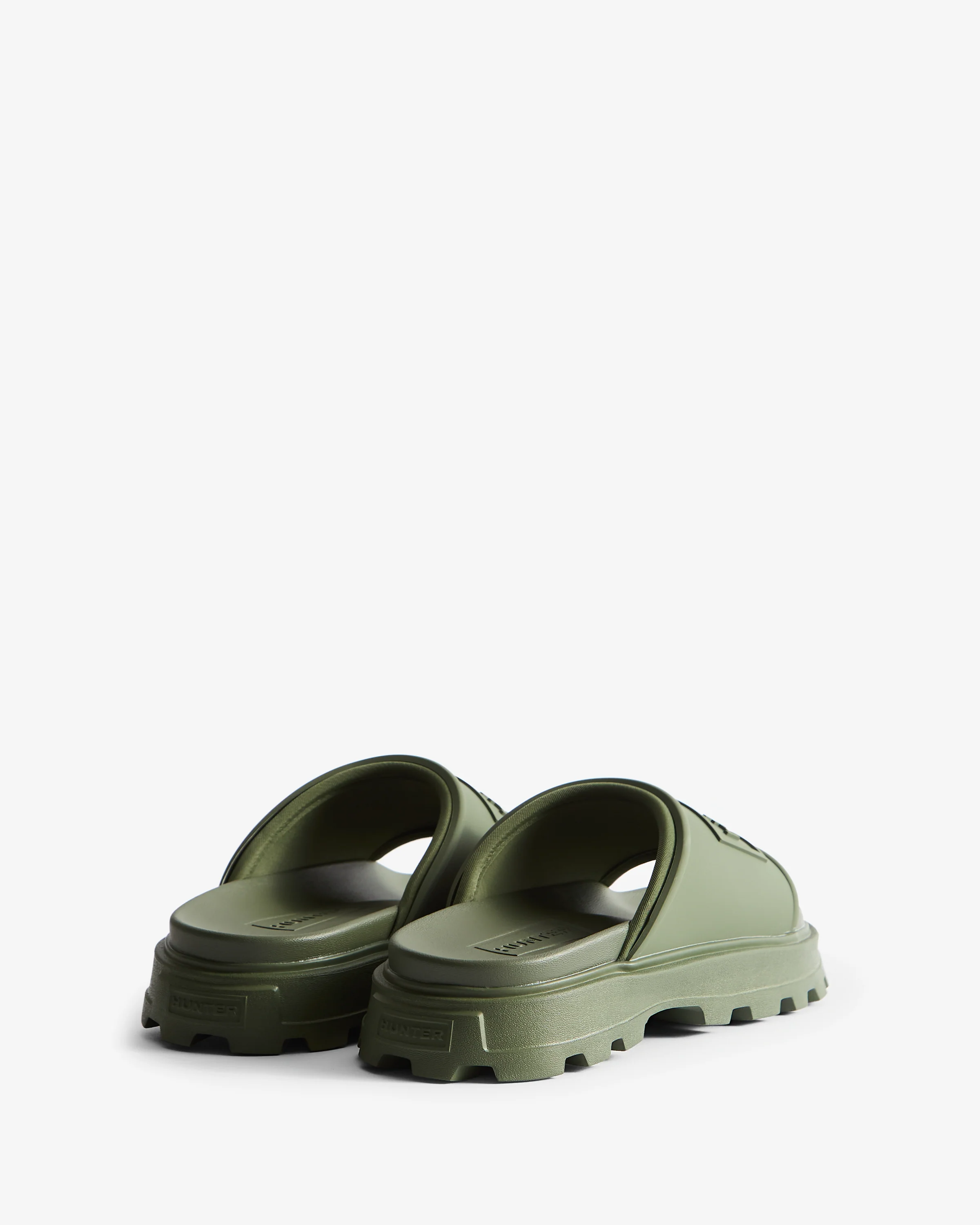 Womens Moulded Stacked Slider Lichen Green - Image 3
